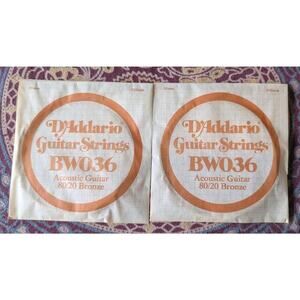 D'Addario BW036 Guitar Strings Set Of 2 Acoustic Guitar 80/20 Bronze